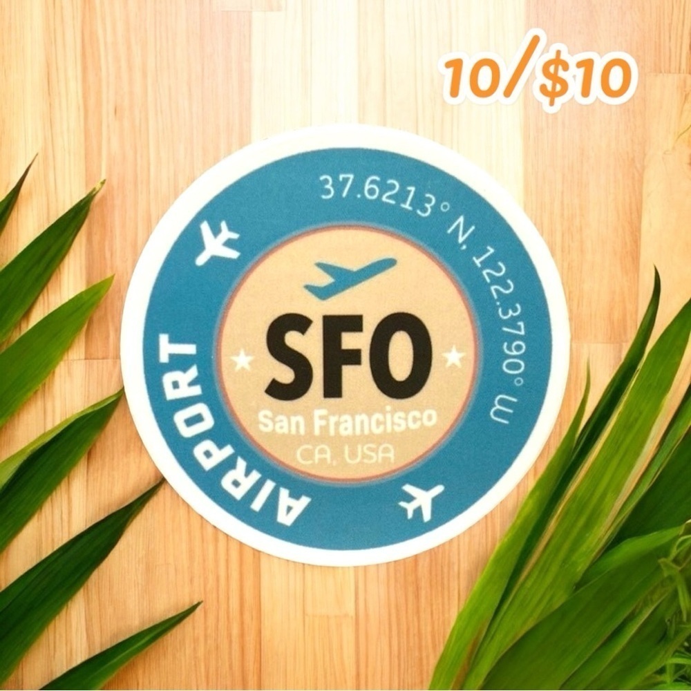 10 / $10 - SFO Airport Code Sticker – San Francisco, CA USA Travel / California